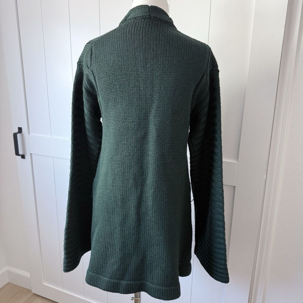 VTG Adrienne for SW1 Virgin Wool Longline Cardigan Quiet Luxury Inky Green 80s S - Picture 4 of 16